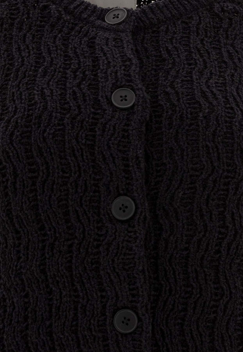 Loulou Studio Cable Knit Buttoned Cardigan Black SEANBLACK_77606