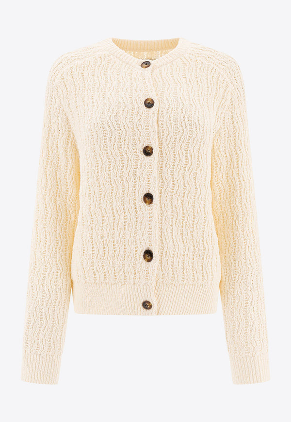 Loulou Studio Sean Knitted Cardigan Ivory SEANRICE IVORY_77626