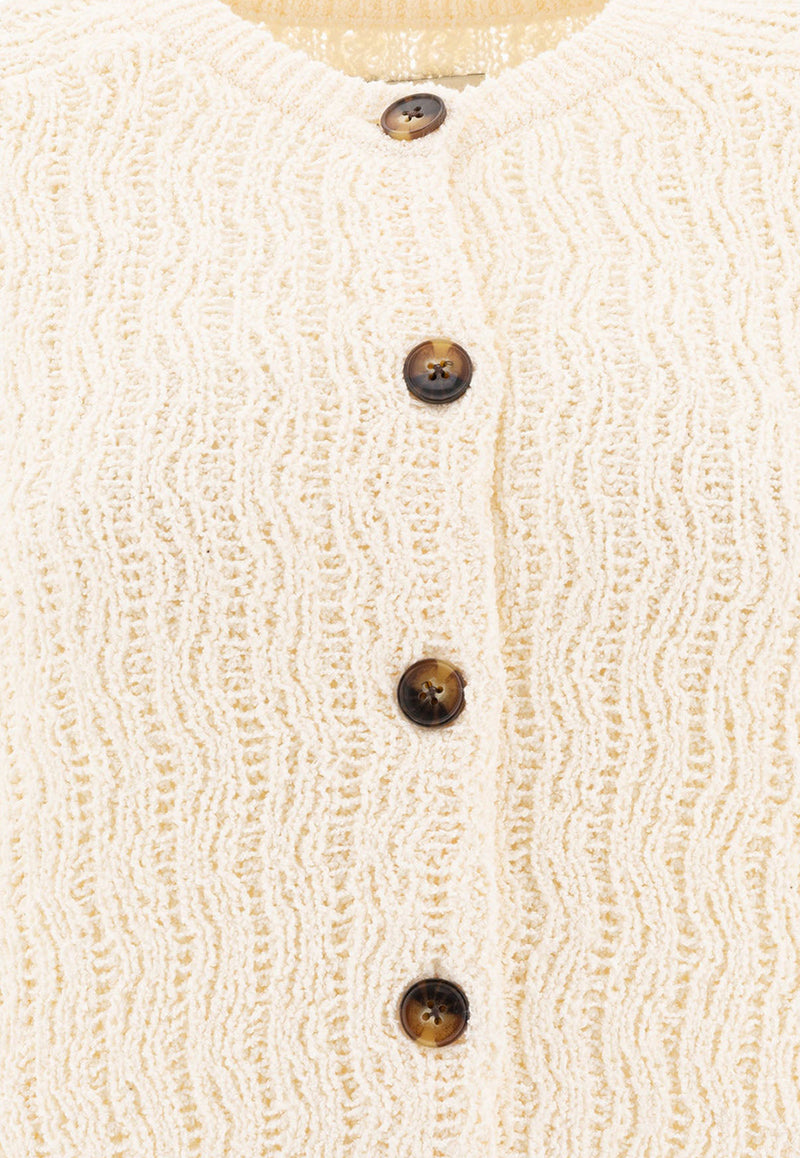 Loulou Studio Sean Knitted Cardigan Ivory SEANRICE IVORY_77626