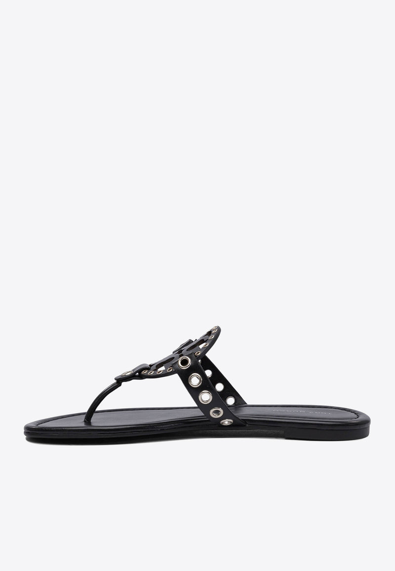 Tory Burch Miller Eyelet Thong Sandals Black 167311001_77653