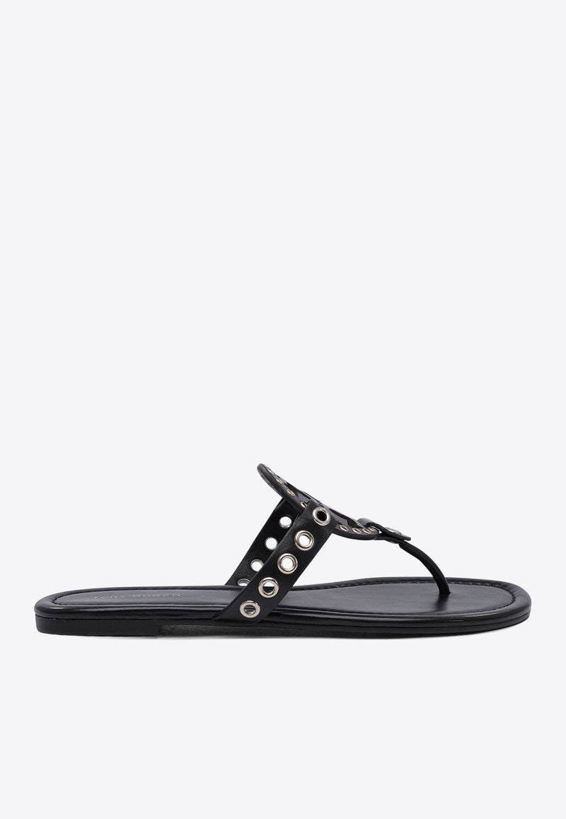 Tory Burch Miller Eyelet Thong Sandals Black 167311001_77653
