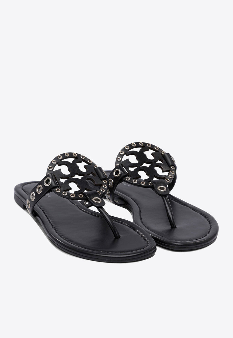 Tory Burch Miller Eyelet Thong Sandals Black 167311001_77653