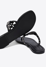 Tory Burch Miller Eyelet Thong Sandals Black 167311001_77653