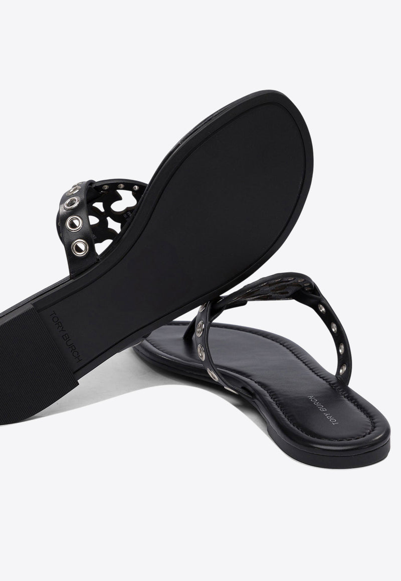 Tory Burch Miller Eyelet Thong Sandals Black 167311001_77653
