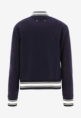 Golden Goose DB Logo Embroidered Bomber Jacket Blue GWP00832P00061850486_77417