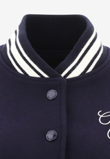 Golden Goose DB Logo Embroidered Bomber Jacket Blue GWP00832P00061850486_77417