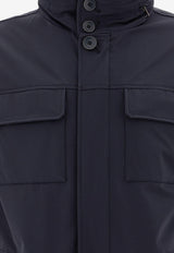 High-Neck Buttoned Jacket