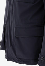 High-Neck Buttoned Jacket