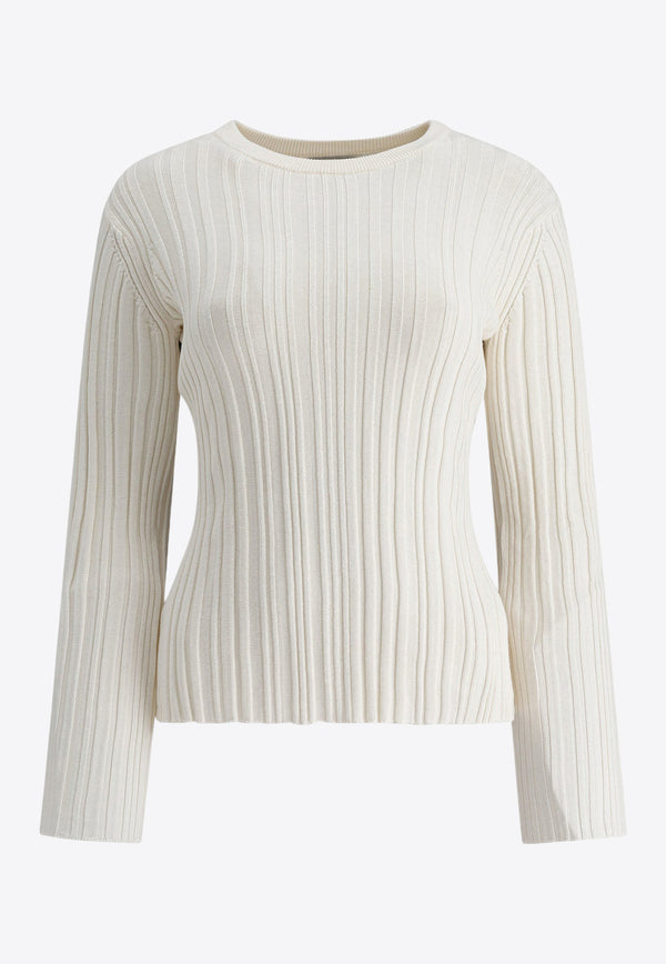 Loulou Studio Elsa Silk Crewneck T-shirt Ivory ELSAIVORY_77778