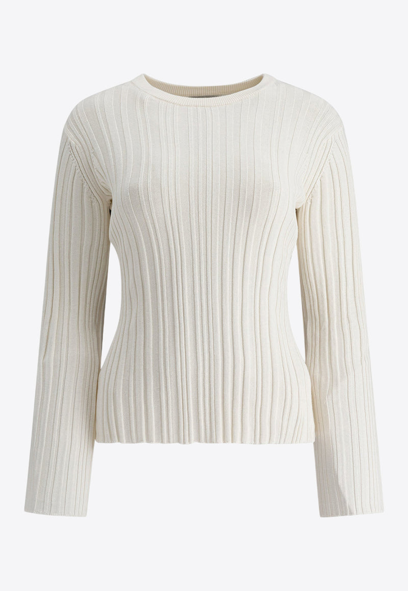 Loulou Studio Elsa Silk Crewneck T-shirt Ivory ELSAIVORY_77778