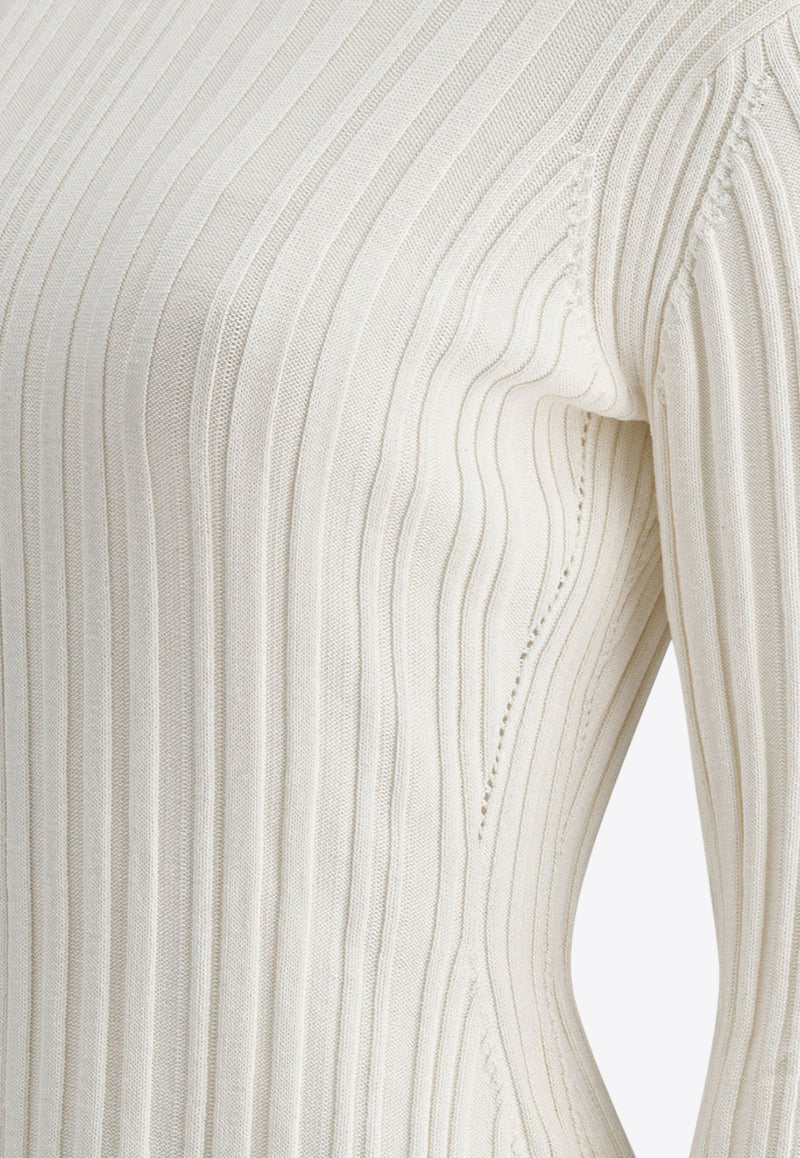 Loulou Studio Elsa Silk Crewneck T-shirt Ivory ELSAIVORY_77778