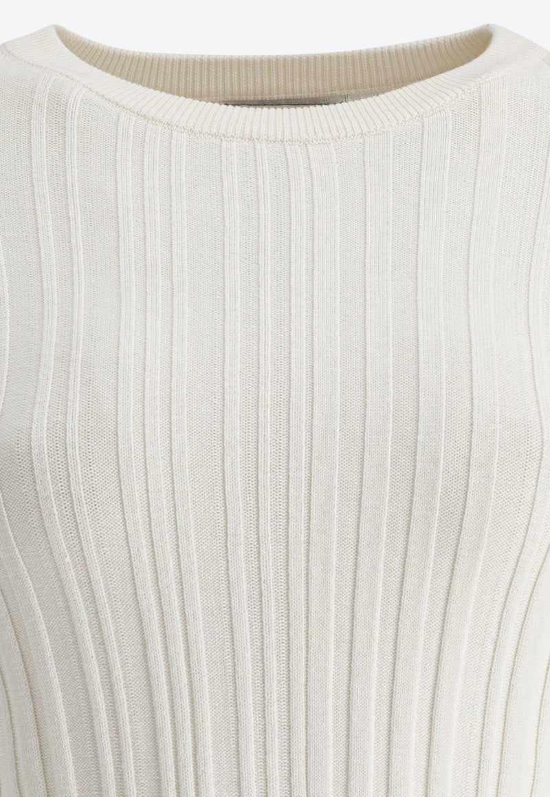 Loulou Studio Elsa Silk Crewneck T-shirt Ivory ELSAIVORY_77778