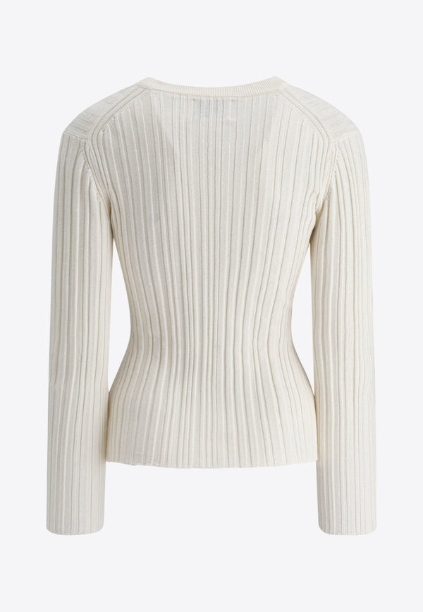 Loulou Studio Elsa Silk Crewneck T-shirt Ivory ELSAIVORY_77778