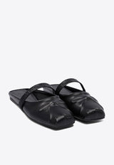 Marni Little Bow Nappa Leather Flat Mules Black SBMS010400P362800N99_77781