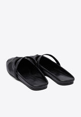 Marni Little Bow Nappa Leather Flat Mules Black SBMS010400P362800N99_77781