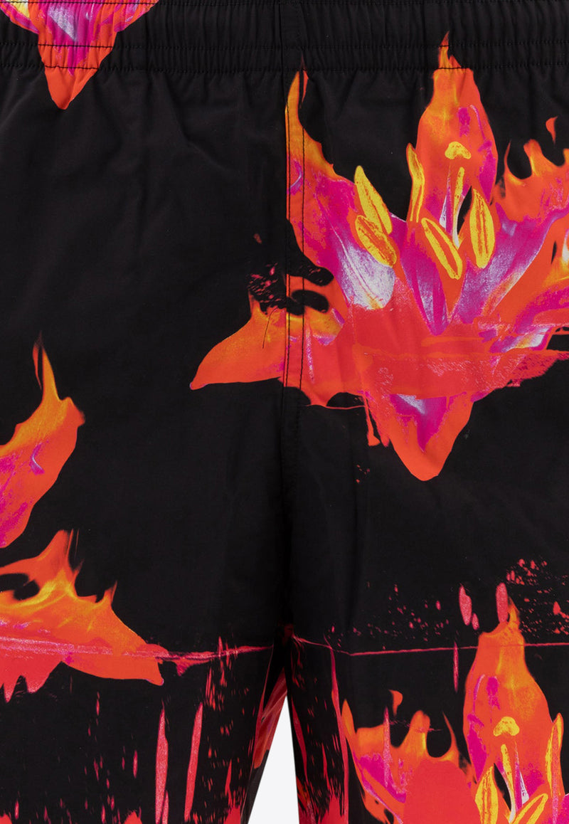 Alexander McQueen Printed Swim Shorts 8168324419Q1074_76735 Black
