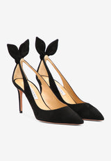 Aquazzura Bow Tie 85 Suede Pumps Black DENMIDP0SUE000_77960