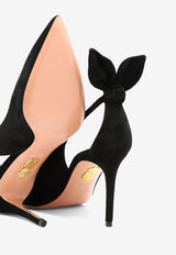Aquazzura Bow Tie 85 Suede Pumps Black DENMIDP0SUE000_77960