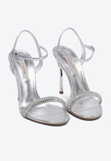 Casadei Julia 100 Leather Stiletto Sandals Silver 1L304J100MC2646A905_77916