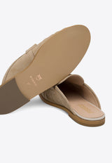 PINKO Naty Suede Flat Mules Beige SD0351P004I35_77934