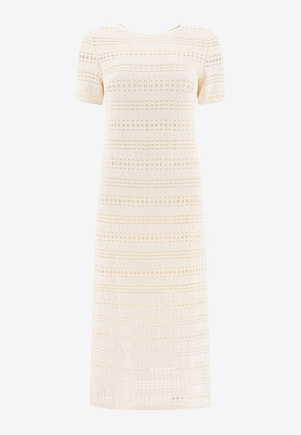 Sandbeige Ribbed Midi Dress SBB2OP10ACIVORY_77847