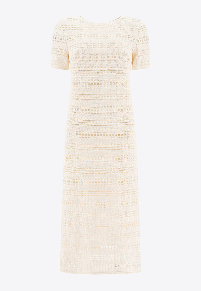 Sandbeige Ribbed Midi Dress SBB2OP10ACIVORY_77847