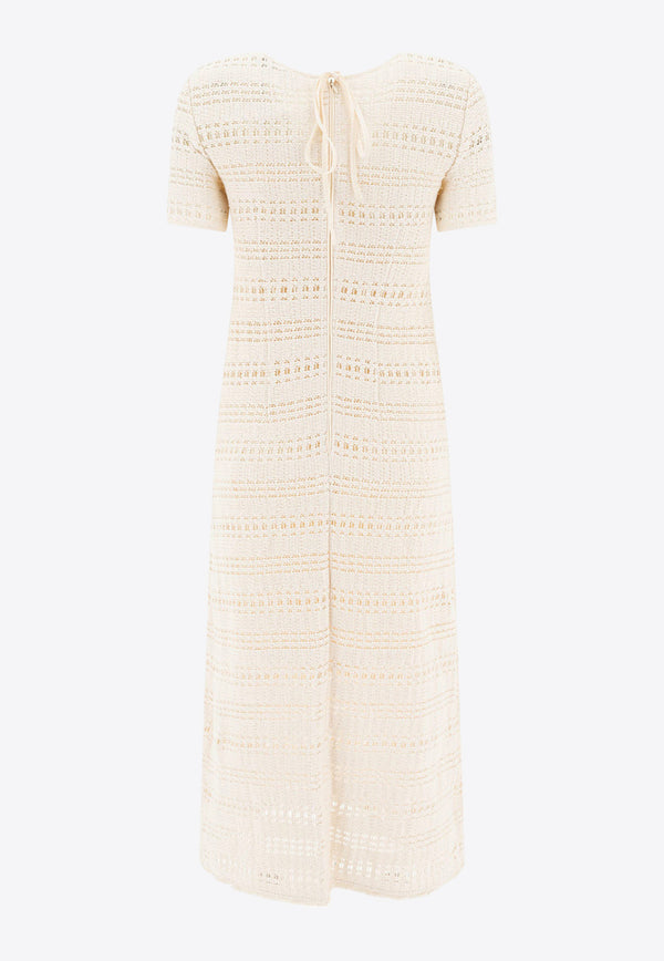 Sandbeige Ribbed Midi Dress SBB2OP10ACIVORY_77847