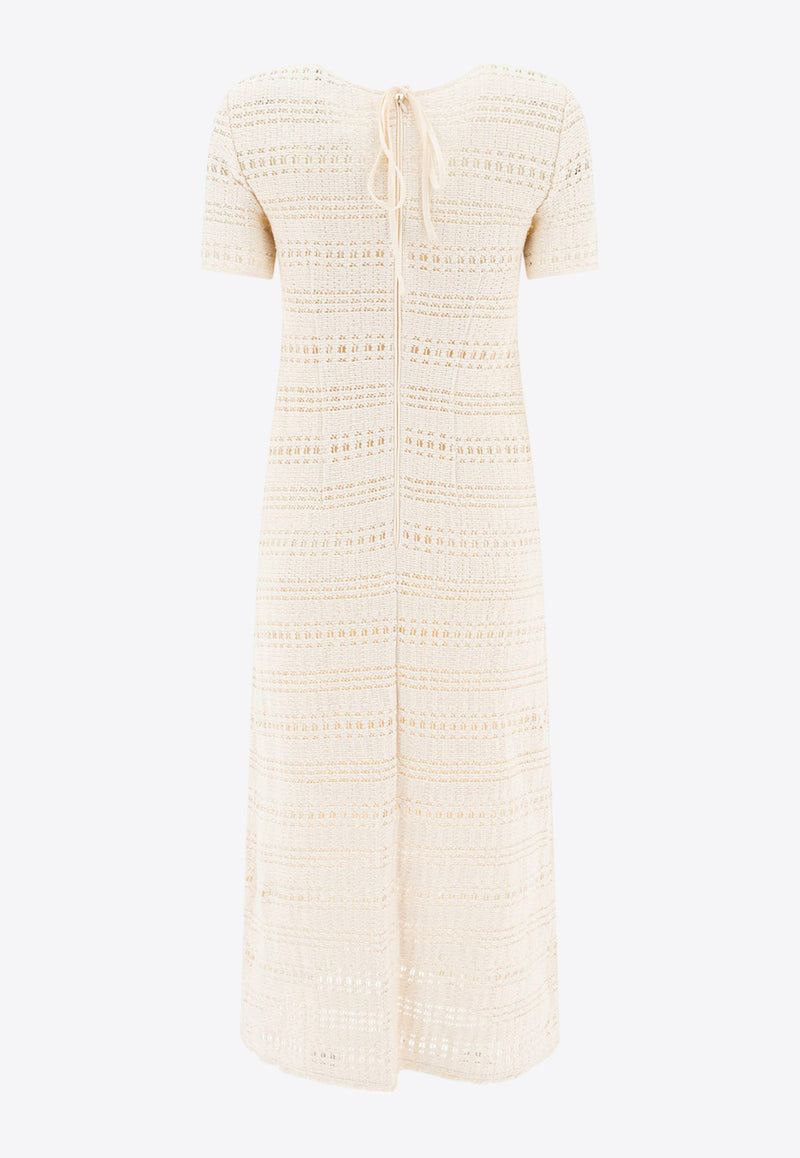 Sandbeige Ribbed Midi Dress SBB2OP10ACIVORY_77847
