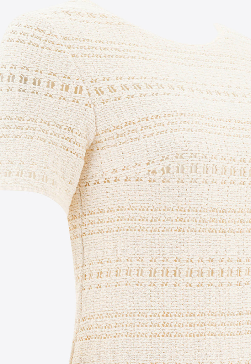 Sandbeige Ribbed Midi Dress SBB2OP10ACIVORY_77847