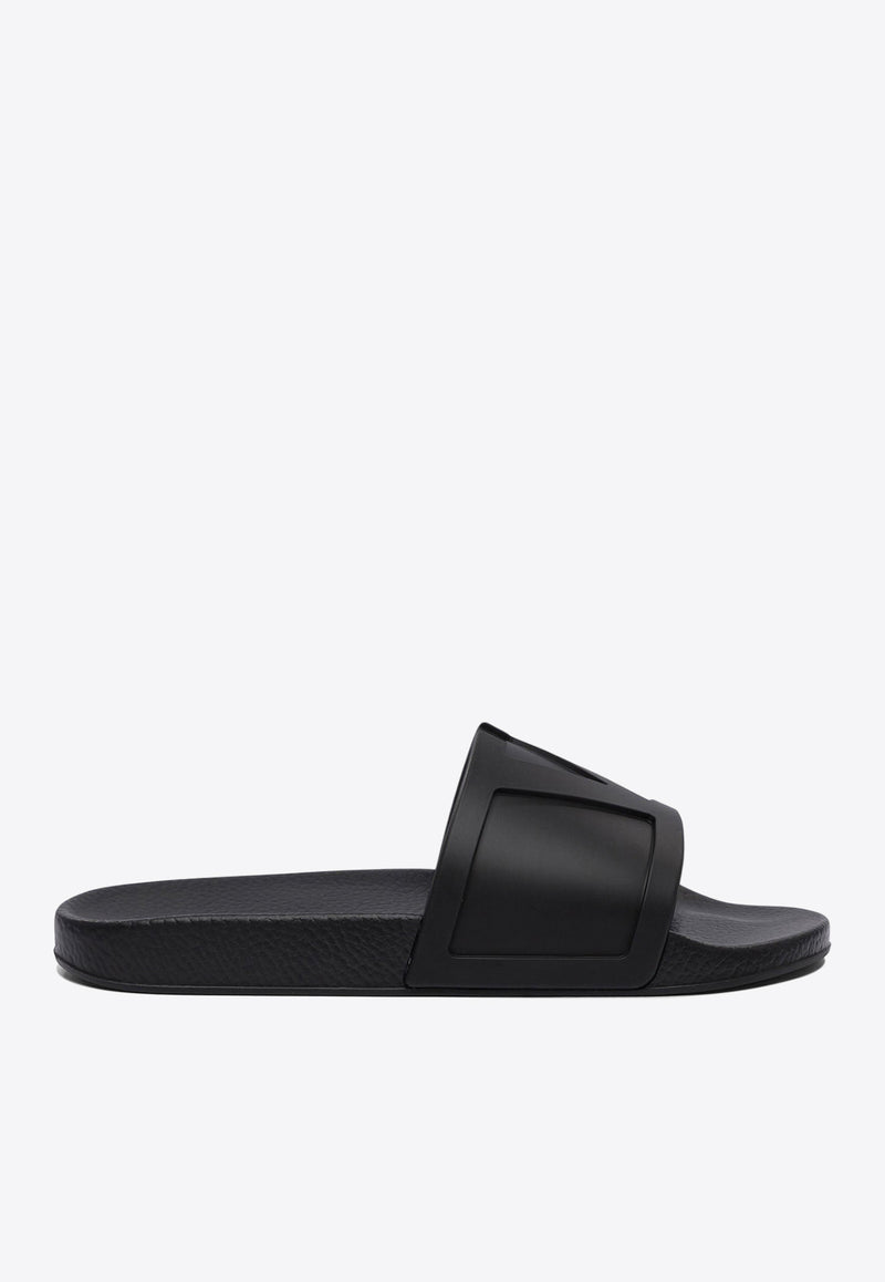 Valentino Coolside VLogo Rubber Slides Black 6Y2S0J93MYC0NO_77944