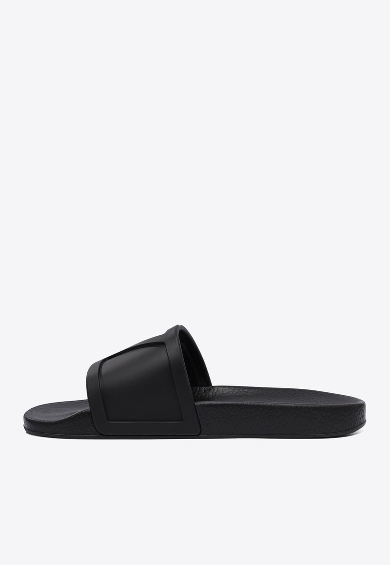 Valentino Coolside VLogo Rubber Slides Black 6Y2S0J93MYC0NO_77944