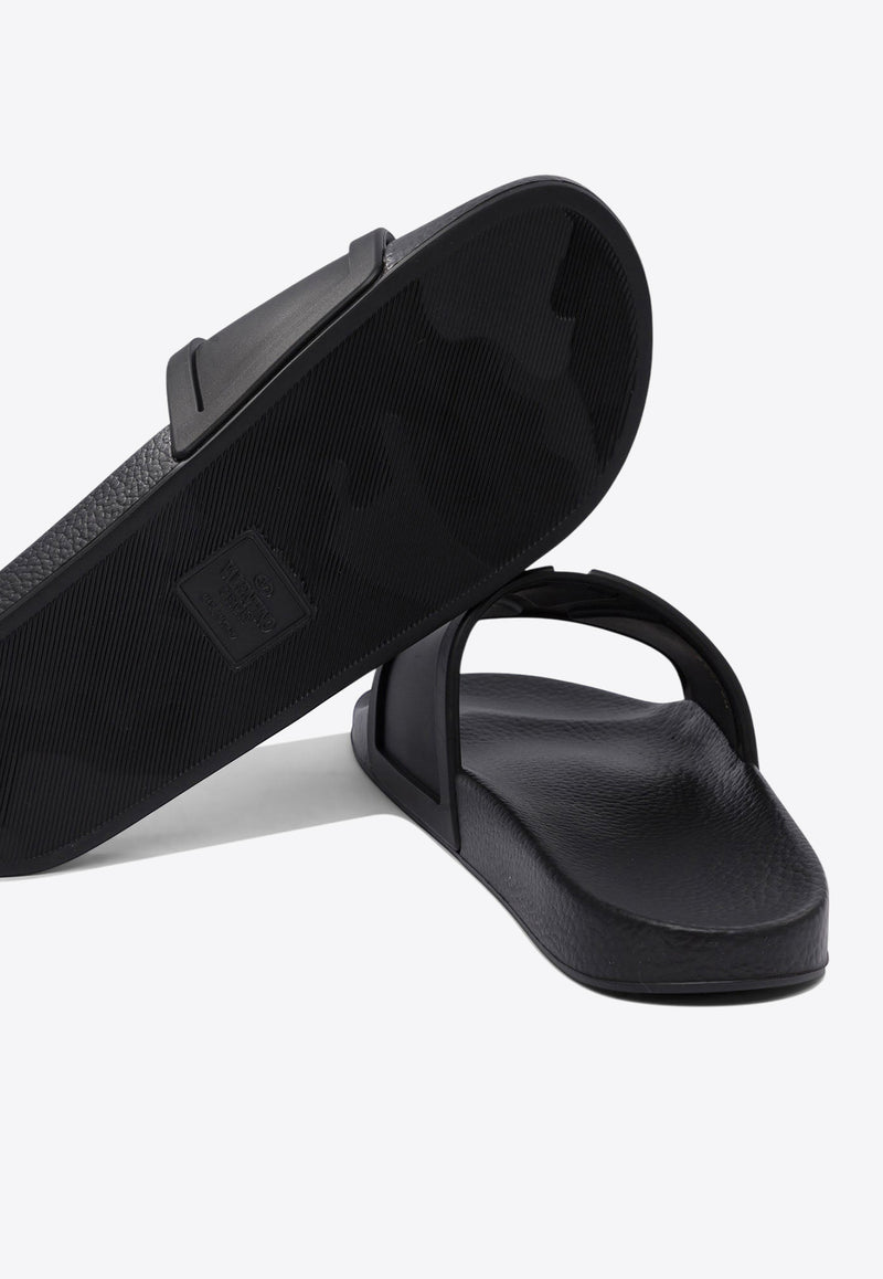 Valentino Coolside VLogo Rubber Slides Black 6Y2S0J93MYC0NO_77944