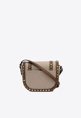 Valentino Small Rockstud Canvas Crossbody Bag Beige 6W2B0Q95QCERDV_77965