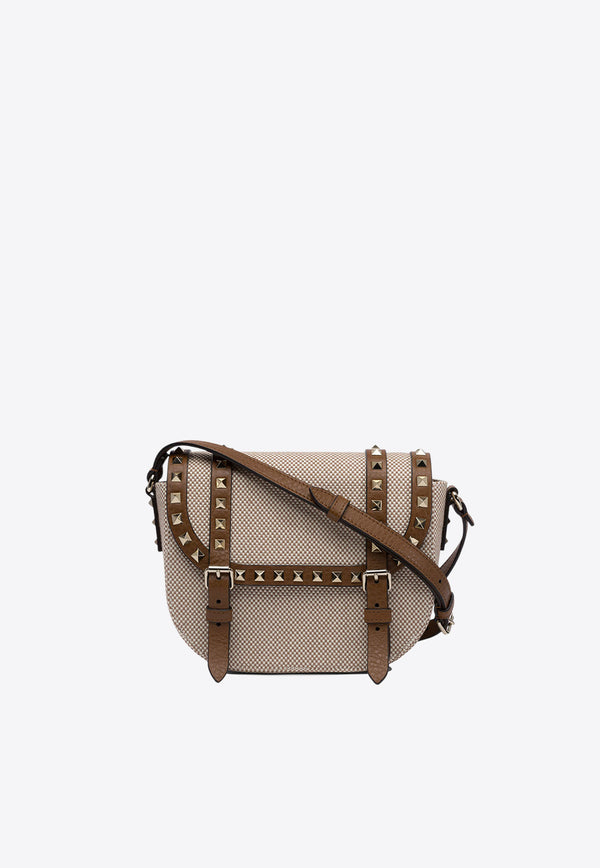 Valentino Small Rockstud Canvas Crossbody Bag Beige 6W2B0Q95QCERDV_77965