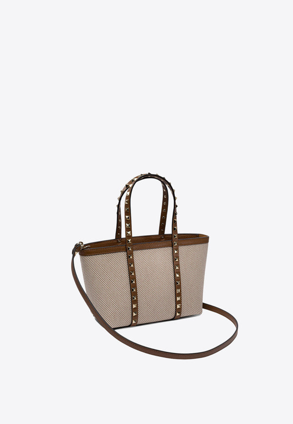 Valentino Rockstud Canvas Tote Bag 6W2B0R05QCERDV_77973