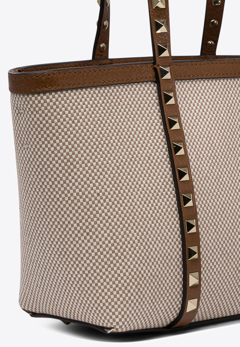 Valentino Rockstud Canvas Tote Bag 6W2B0R05QCERDV_77973