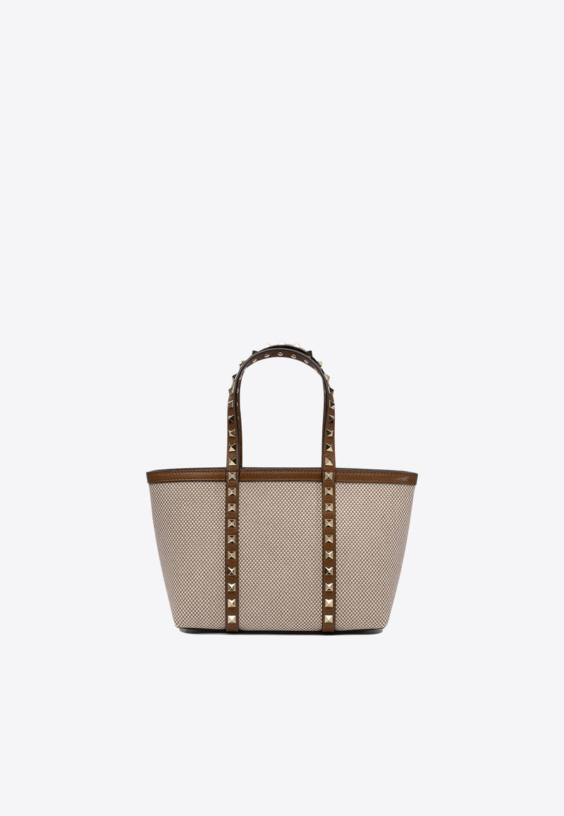 Valentino Rockstud Canvas Tote Bag 6W2B0R05QCERDV_77973