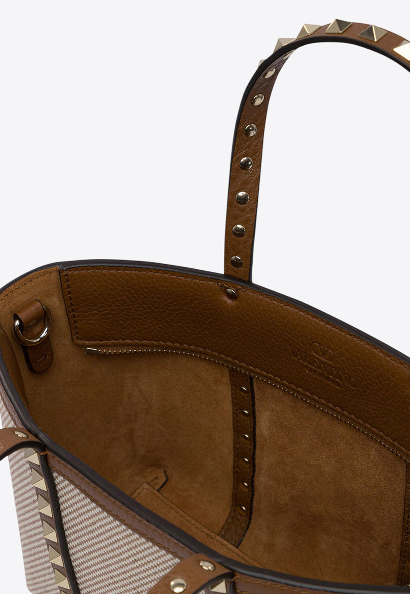 Valentino Rockstud Canvas Tote Bag 6W2B0R05QCERDV_77973