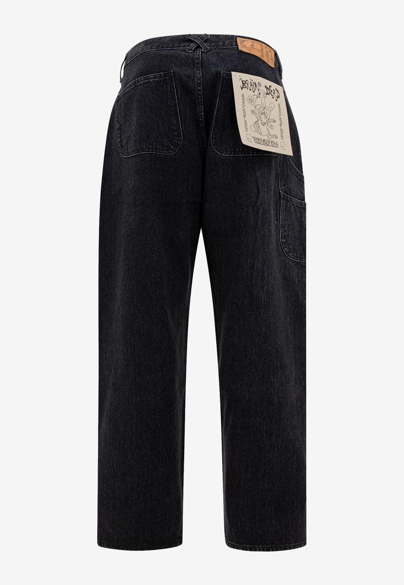 Brain Dead Essential Straight Jeans Blue F24B08004147SOLID BLACK_78065