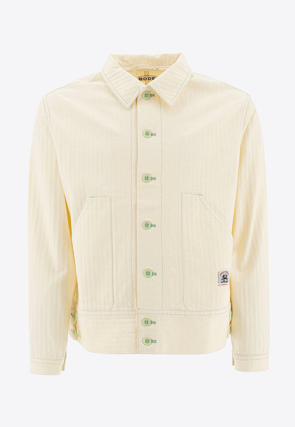 BODE Greenskeeper Knolly Brook Denim Jacket Ivory MRS25JA006IVORY_78131