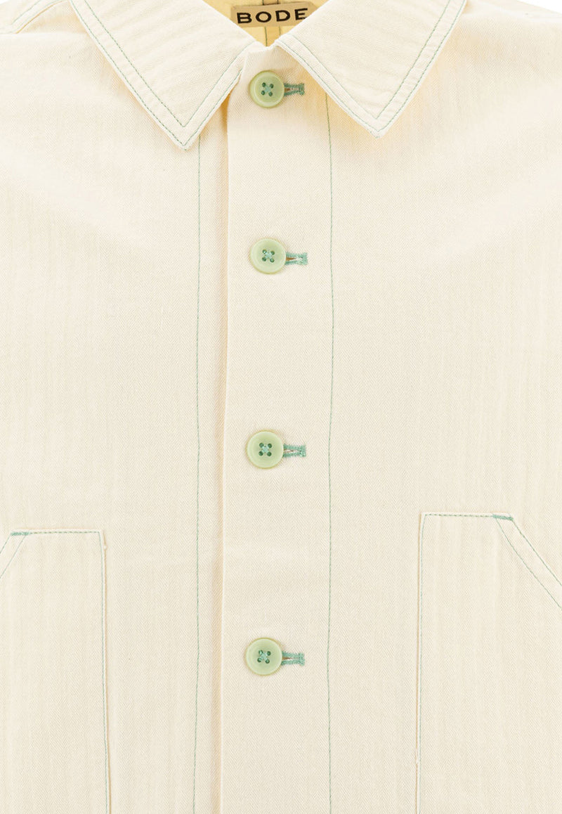 BODE Greenskeeper Knolly Brook Denim Jacket Ivory MRS25JA006IVORY_78131