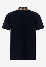 Burberry Checked Collar Polo T-shirt Navy 8072661_78102