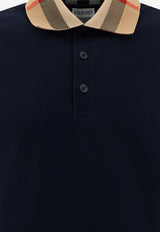 Burberry Checked Collar Polo T-shirt Navy 8072661_78102