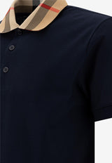 Burberry Checked Collar Polo T-shirt Navy 8072661_78102