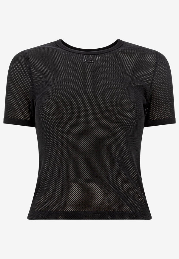 Courrèges Mesh Logo T-shirt Black 125JTS017JS00699999_78111