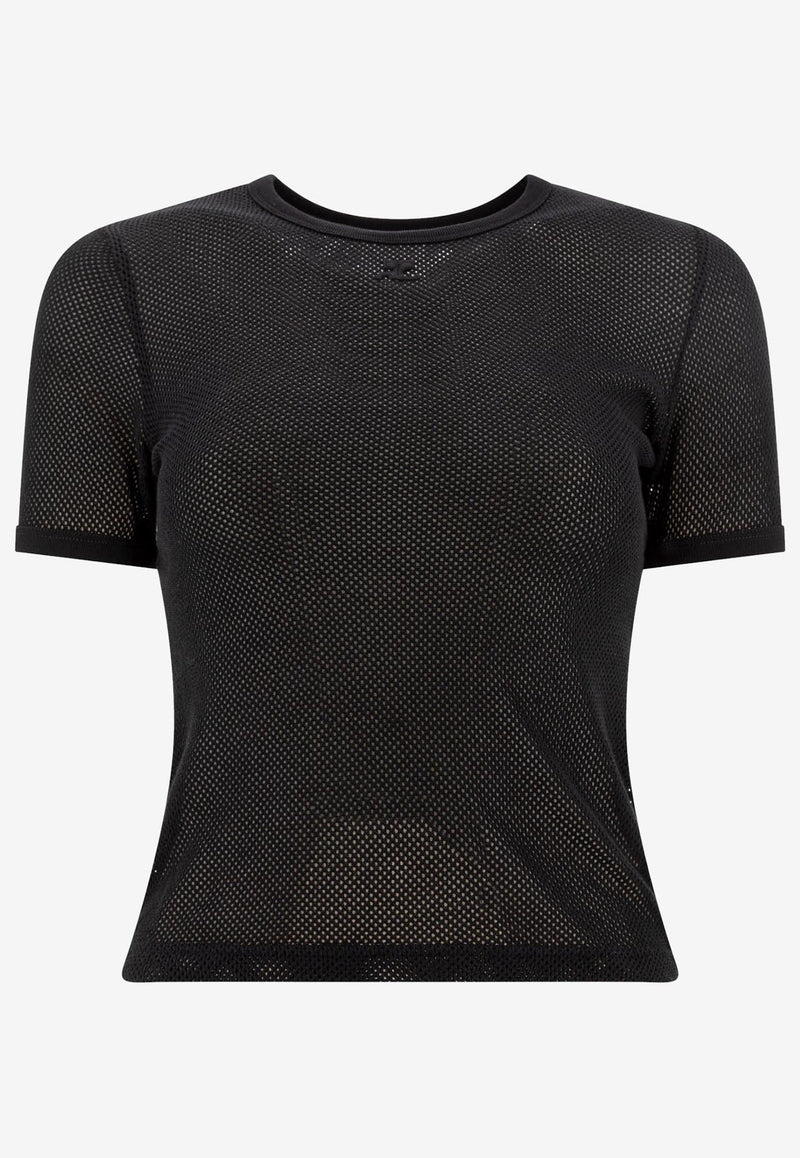 Courrèges Mesh Logo T-shirt Black 125JTS017JS00699999_78111