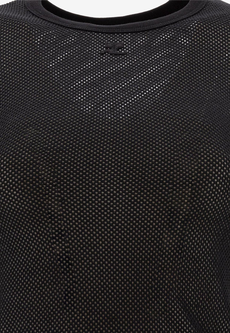 Courrèges Mesh Logo T-shirt Black 125JTS017JS00699999_78111