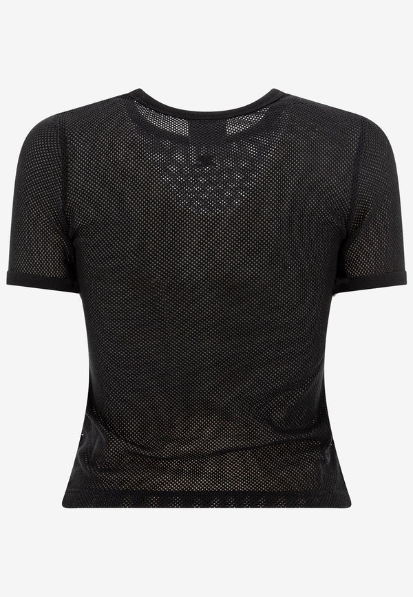 Courrèges Mesh Logo T-shirt Black 125JTS017JS00699999_78111