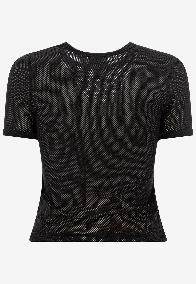 Courrèges Mesh Logo T-shirt Black 125JTS017JS00699999_78111
