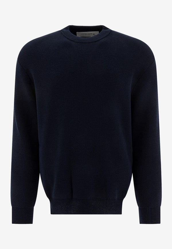 Golden Goose DB Ribbed Crewneck Sweater Blue GMP00841P00066250486_78089